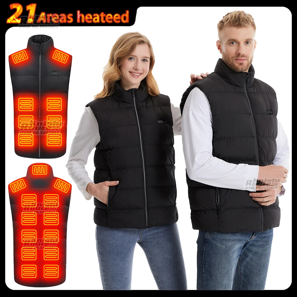 Men's 21Areas Heated Jacket USB Winter Outdoor Electric Heated Jacket Warm Thermal Clothing Cotton