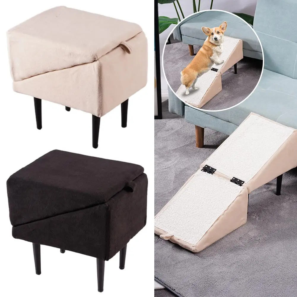Wooden Pet Staircase Safety Ramp Footstool For Dogs Cats