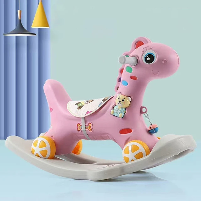 Babyinner 2-in-1 Baby Rocking Horse and Slide Multi-functional Children's Swing Rocking Chair Kids Playground Home Toys Gifts 1