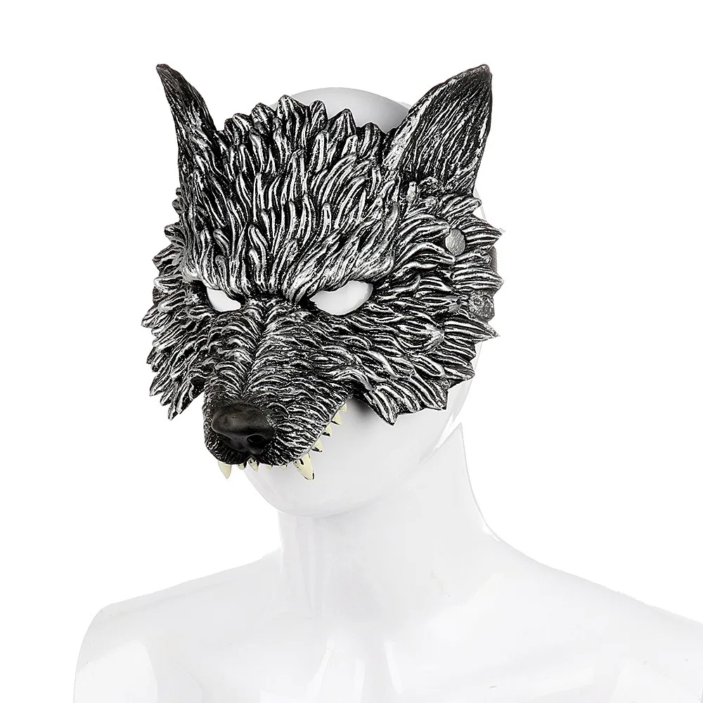New Mysterious Werewolf Mask Soft PU Foam 3D Realistic Wolf Head Mask Costume Prop Halloween Headgear Party Decoration