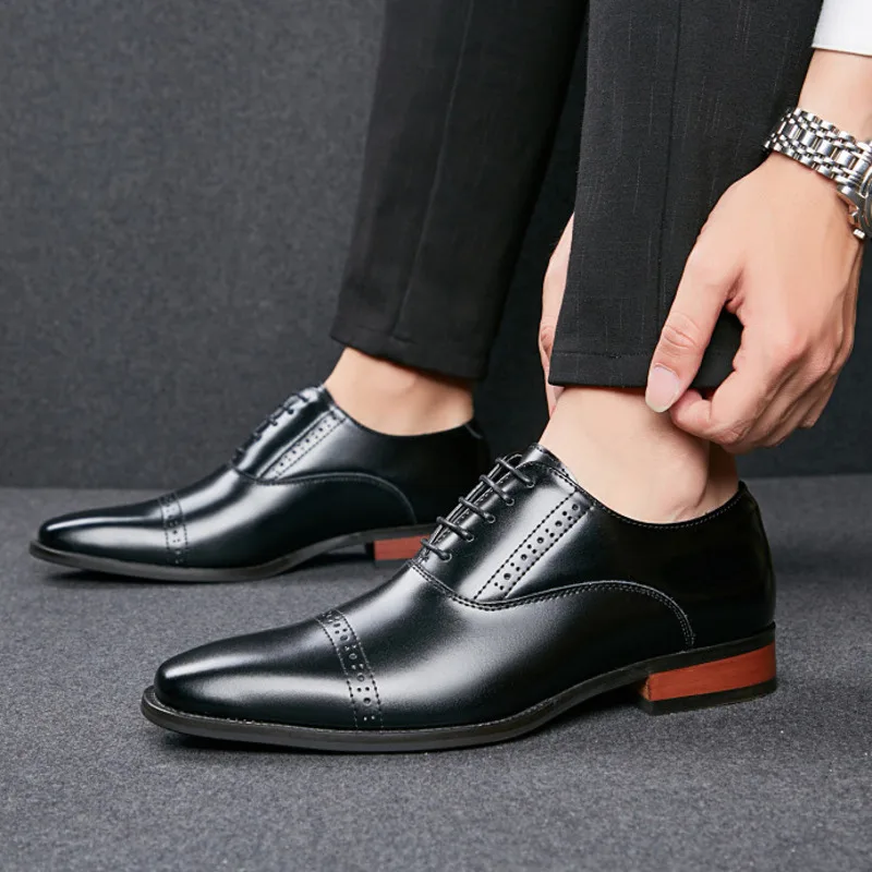 Men's Genuine New Loafers Style Carved Lace Up Business Suit Joint Gentleman's Single Soe Men Shoes Men Flats обувь мужская