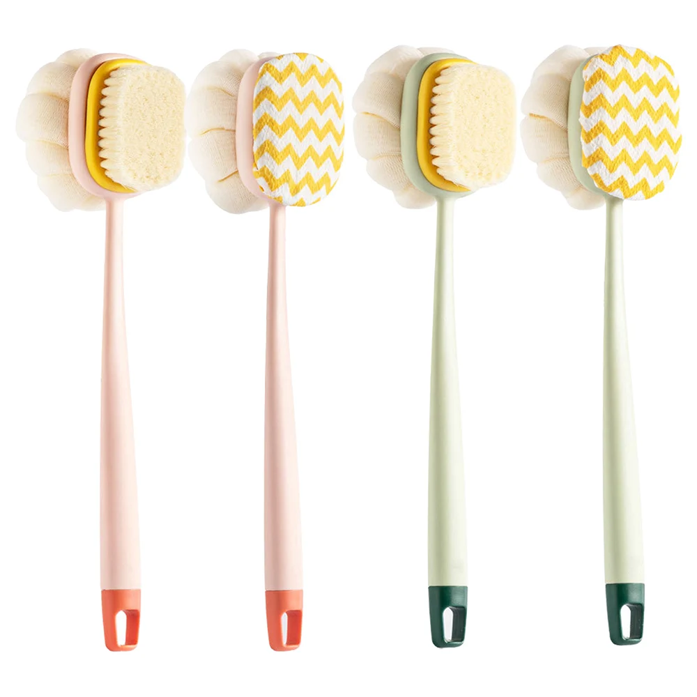 

Shower Body Brush, Soft Bristles and Beautiful Pumpkin Loofah 14 In Long Handle Back Scrubber Bath Mesh Sponge