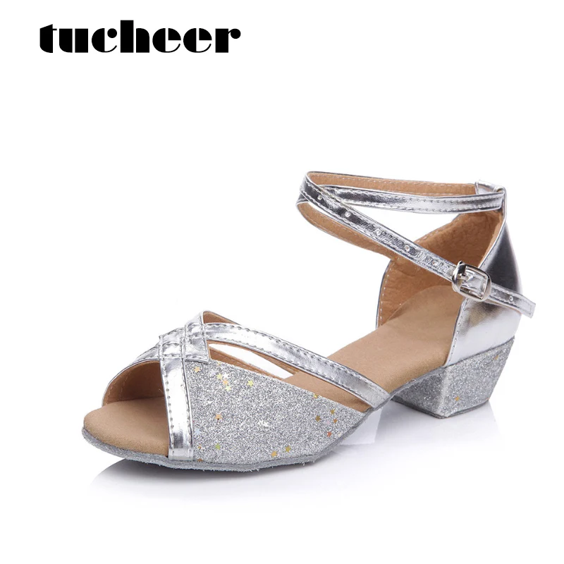 

Latin Dance Shoes For Children And Girls Low Heel Dance Shoes Light Leather Tango Salsa Practice Performance Training Shoes
