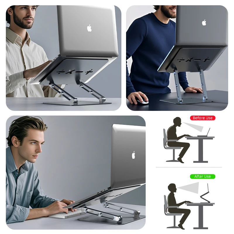 CABLETIME 노트북 스탠드 조절 가능 접이식 알루미늄 수직형 아이패드 스탠드 (델, 레노버 게이밍 노트북용)