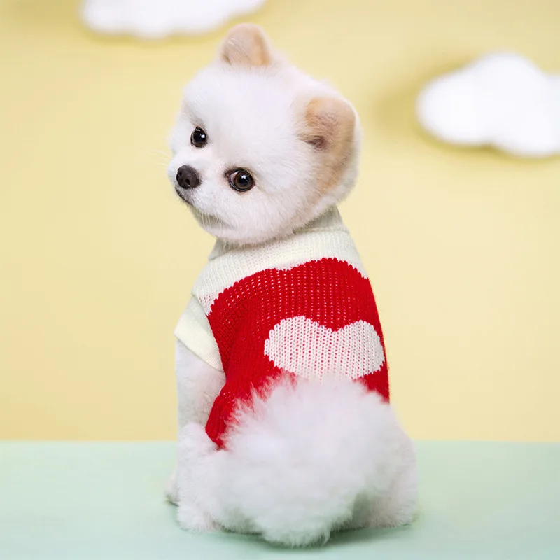 Dog Clothes Autumn Winter Knitted Sweater for Small Dog Cat Soft Cozy Warm