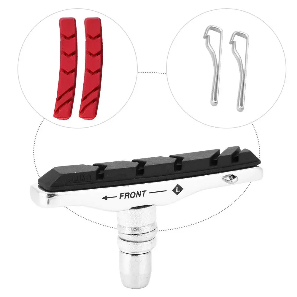 1 Pair Mountain Road Bike Brake Pad Rubber Brake Block Bicycle Pad Bike Braking V Break Cycling Block Accessory Brake Pads Bike Brake Pads Bicycle Disc Brake Pads Mountain Bike Brake Insert