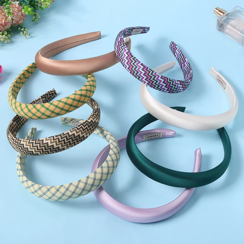 

2023 Korean Headband Solid Color Sponge Hairbands for Women Girl Hair Band Female Handmade Head Hoop Headdress Hair Accessories