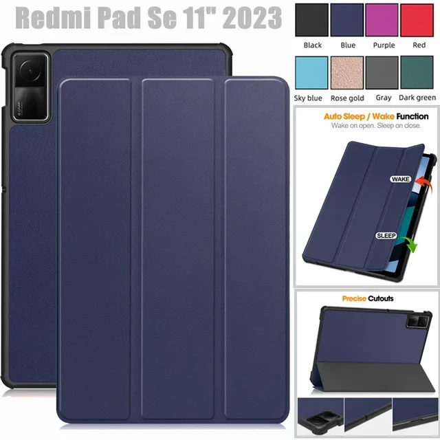Case for RedMi Pad SE 11 inch 2023,Light Weight Slim Tri-Fold Shockproof  Magnetic Stand Leather Cover Case for Xiaomi RedMi Pad SE 11 inch 2023  (Blue)