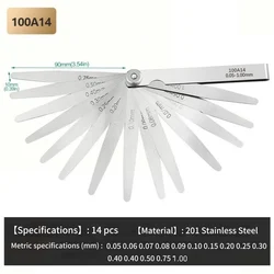 Metric Shim Set - Precision 17 - Piece Gauge for Engine Valve Adjustment and Die Production (14 Blades)