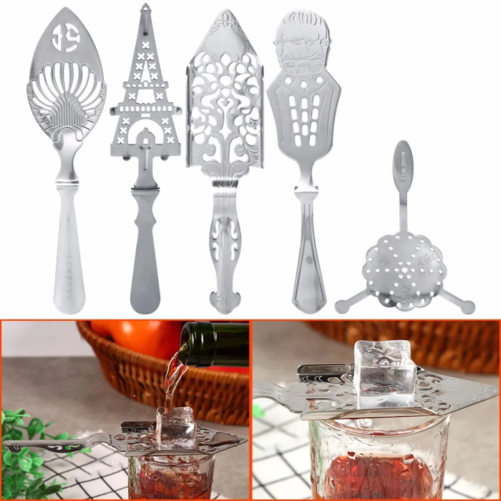 Absinthe Spoons Wire Mixed Strainer Cocktail Shaker Drinking Colander Filter Stainless Steel Wormwood Spoon Accessories cocktail spoon,cocktail stirrers
