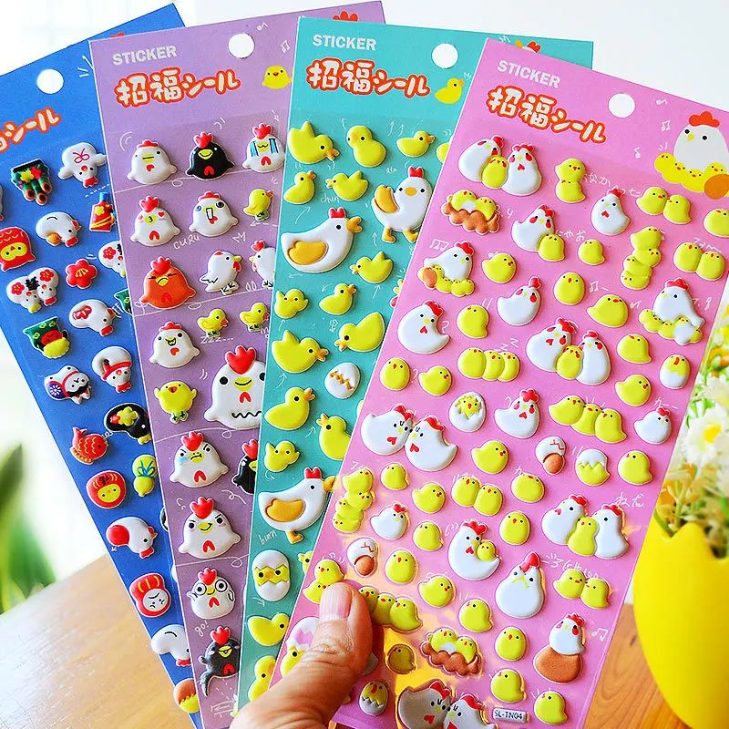 

1pcs DIY Colorful Chicken 3D kawaii Stickers Diary Planner Journal Note Diary Paper Scrapbooking Albums PhotoTag