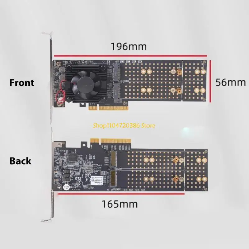 K0EA 4 채널 NVMe 확장 카드 활성 냉각 솔루션 PCIe3.0 인터페이스 하드웨어 수준 SSD는 도구가 필요 없는 설치를 지원합니다.