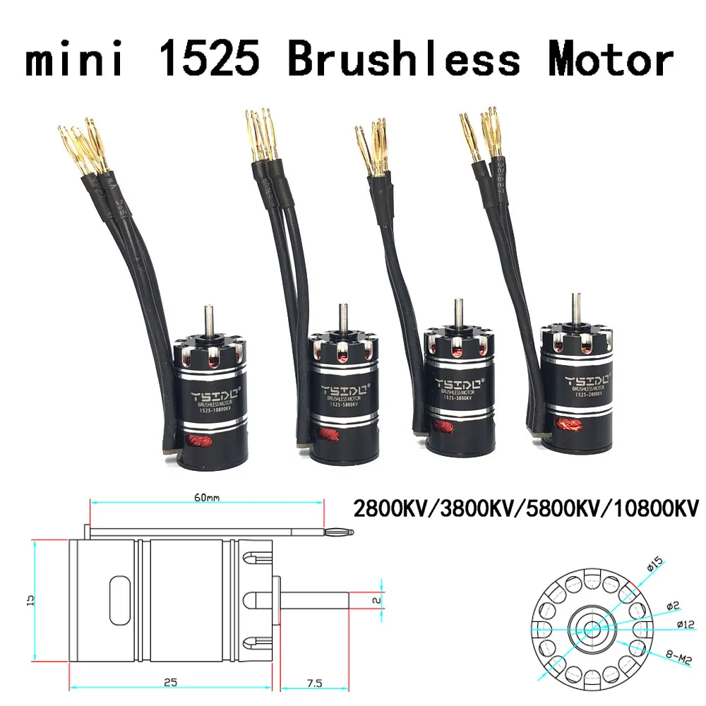 YSIDO mini 1525 Bürstenloser Motor 2800KV 3800KV 5800KV und 18A ESC Combo für Kyosho Mr03 Pro Atomic DRZ 1/24 1/28 1/32 RC Auto – Detail 4