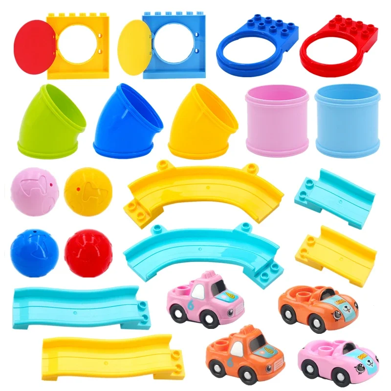 Grandi Blocchi Crazy Marble Race Run Tubi Di Scorrimento Compatibili Grandi Mattoni Labirinto Gioco Bambini Giocattoli Educativi Per Bambini