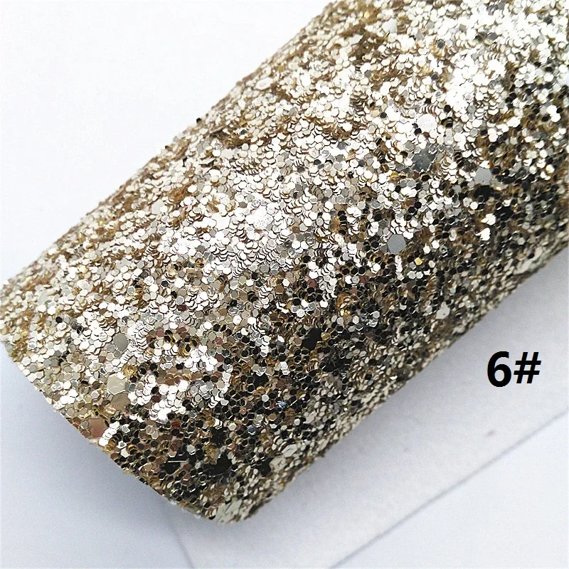 Leather Fabric Mini Roll 30X134CM or 21X29CM Chunky Glitter Leather Faux Leather Soft Felt Backing For Making Bows DIY