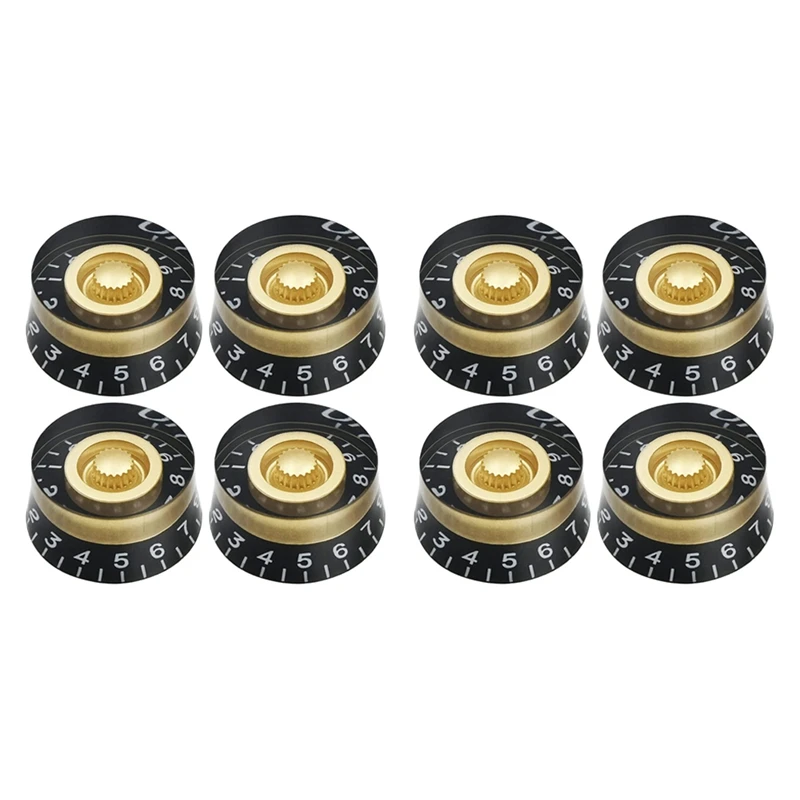 

8Pcs Volume Tone Speed Control Knobs For Les Paul LP Style Bass Electric Guitar Parts, Transparent Golden