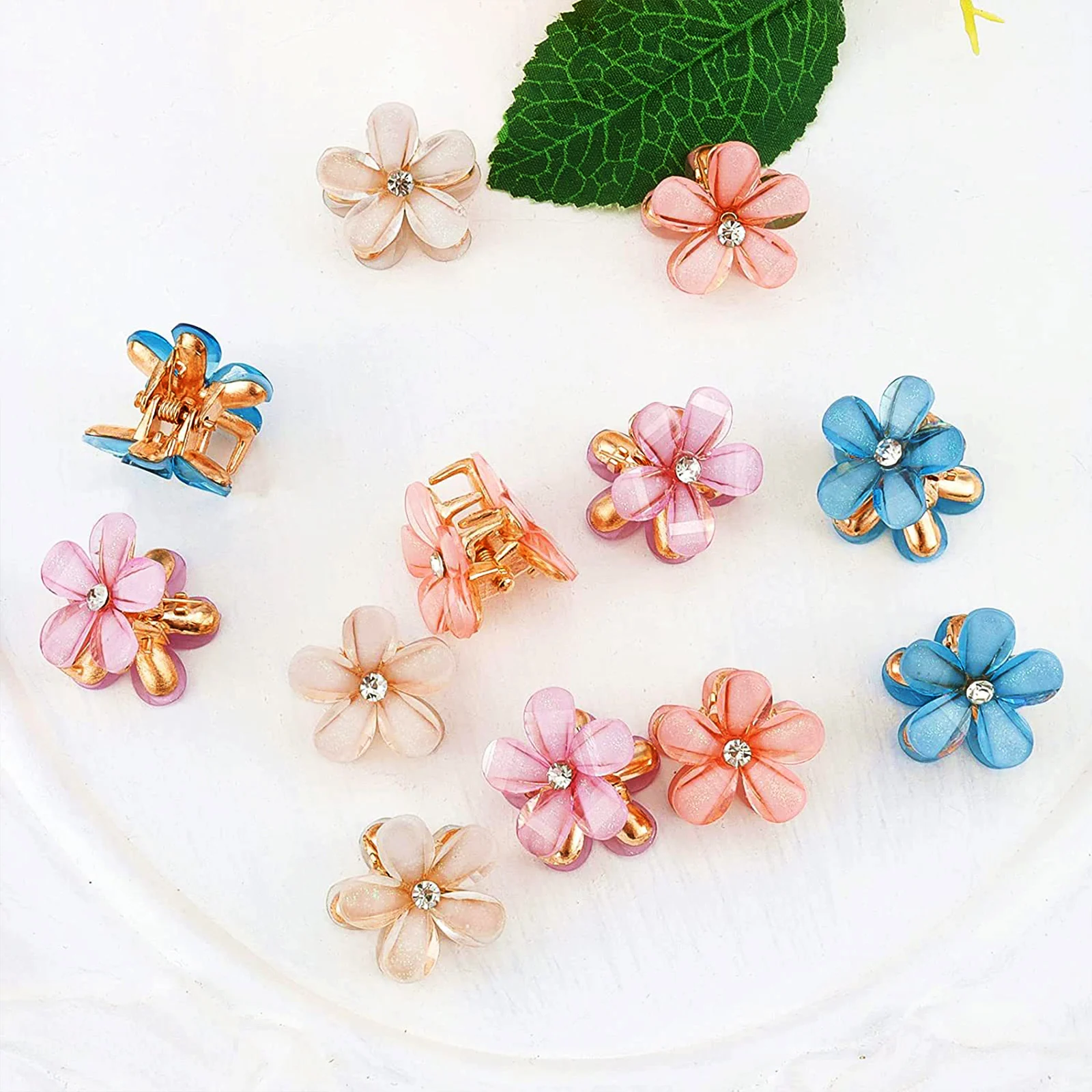 Super Fairy Hair Clips Women's Rose Hair Clips Tulip Mini Hair Clips Small Cute Metal Clips 12pcs Girls Hairstyle Tools