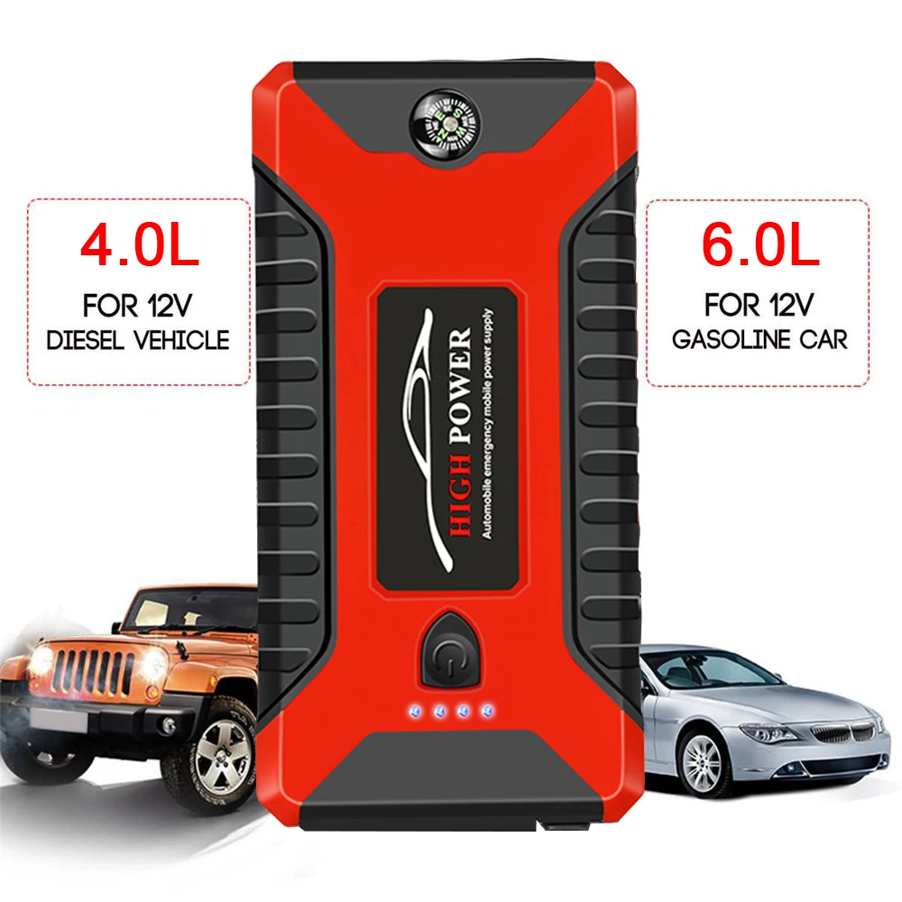 Car 99800mah 1000A Jump Starter Portable Power Bank Booster Starting Device  Starten Charger For Cars 12V 6.0L Articles For Cars - AliExpress