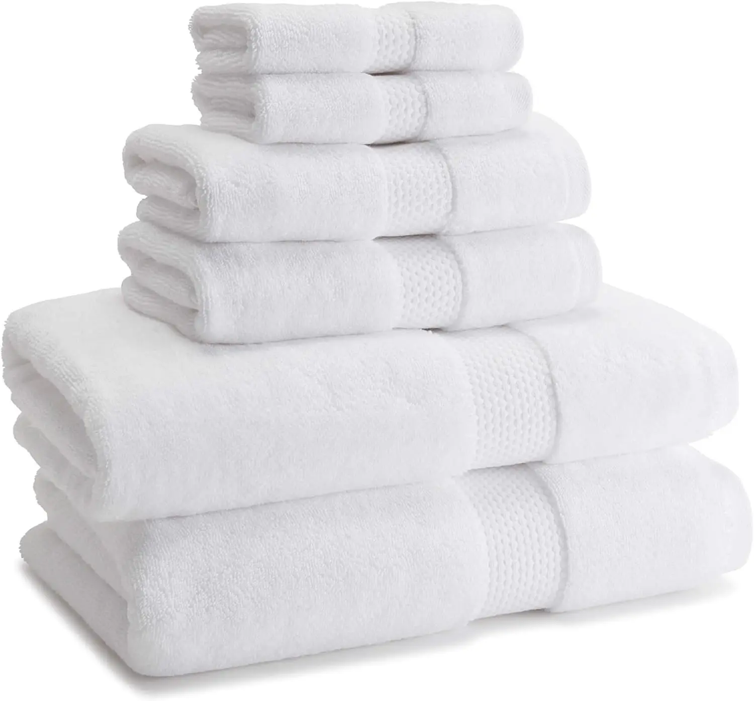 Atelier 18 Piece Towel Set Made in Turkey- 100% Turkish Cotton-White 100% Combed Aegean Cotton, 800 gram weight