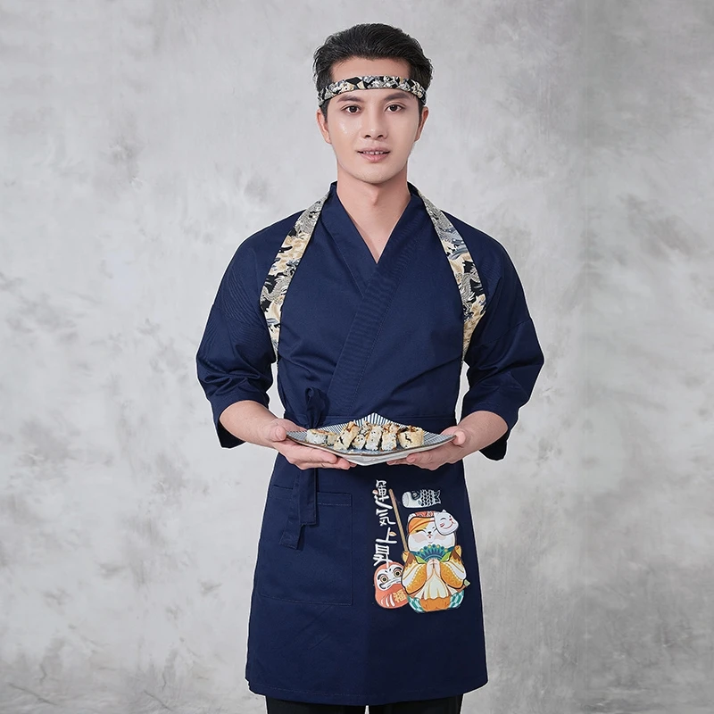 Japanese Restaurant Sushi Chef Waiter Apron Ladies for Home Useful Things for Kitchen Aprons Men Chef's Cook Male Women Uniforms