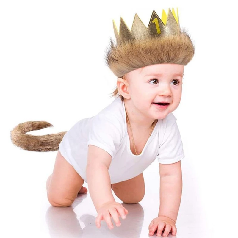 

Stylish Headwear and Tail Set Lovely Cartoon Boys Cosplay Outfits Animal Plush Hat Party Decorations