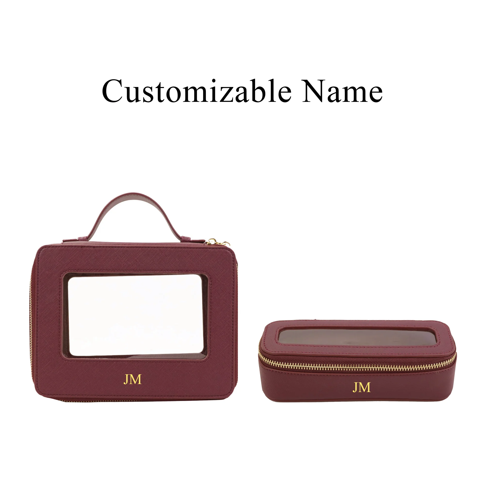 Custom Genuine Leather Travel Cosmetic Bag Set Colorful Classic Saffiano Portable Travel Clear PVC Cosmetic Bag TPU Wash Bag empty facial cleanser foaming bottle with silicone wash brush travel portable refillable mousse foam pump bottle plastic clear