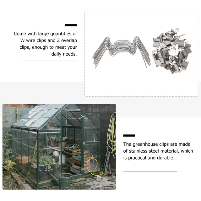 Üvegházhatású Üvegbilincsek W Típusú Clip Z Átfedésben Rozsdamentes Panel Rögzítő Huzal Üvegezés - Image 3