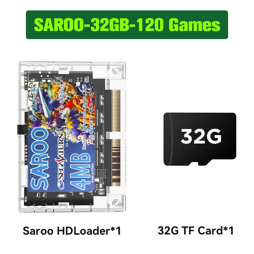 SAROO SS HDLoader For Sega Saturn 64G With 220+Games Play