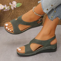 Nouvelles sandales compensées pour femmes, design tendance, respirantes, confortables et pratiques, pour l'été et les occasions décontractées 3
