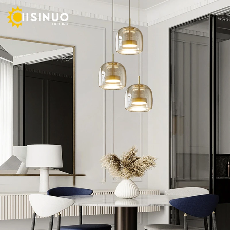Chandelier Lighting Luxury Designer Glass Chandelier with Adjustable Hanging Cord Elegant Cafe Lighting For Home Dining Room Bedroom Ceiling Fixture