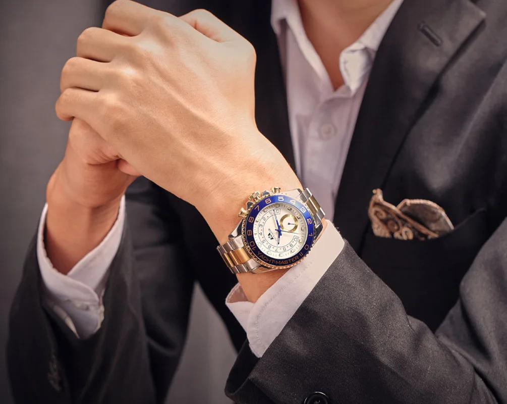 Fashion Casual Mechanical Wristwatches,Big Dial Automatic Wristwatches for Man,Stainless Steel Waterproof Sport Men's Watch - 3