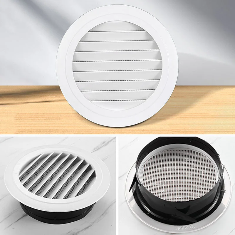 Air Vent Grille Wall Ceiling Air Vent Exhaust Hood Round Ducting Ventilation Bathroom Waterproof Outlet Cooling Home Office