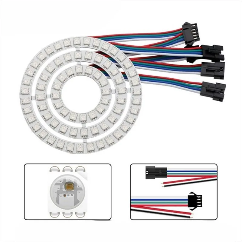 1X 5V WS2815 Dream Color Changing LED Ring Angel Eye Dual Signal Individually Addressable DIY Pixel Light Programmable Ring