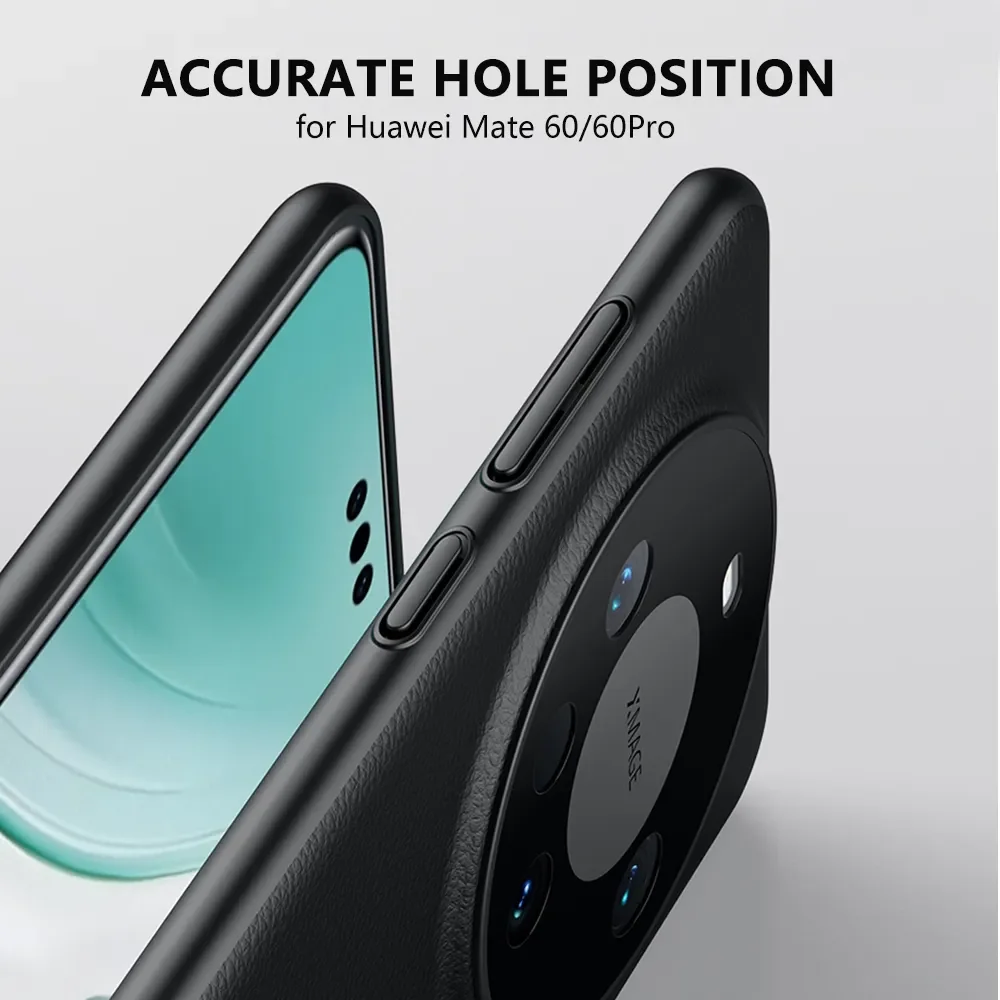 Genuine Leather Phone Case for Huawei Mate 60 Pro Plus Mate60 Luxury 100% Cowhide Skin Panda Armor Cover Splicing Color Fundas