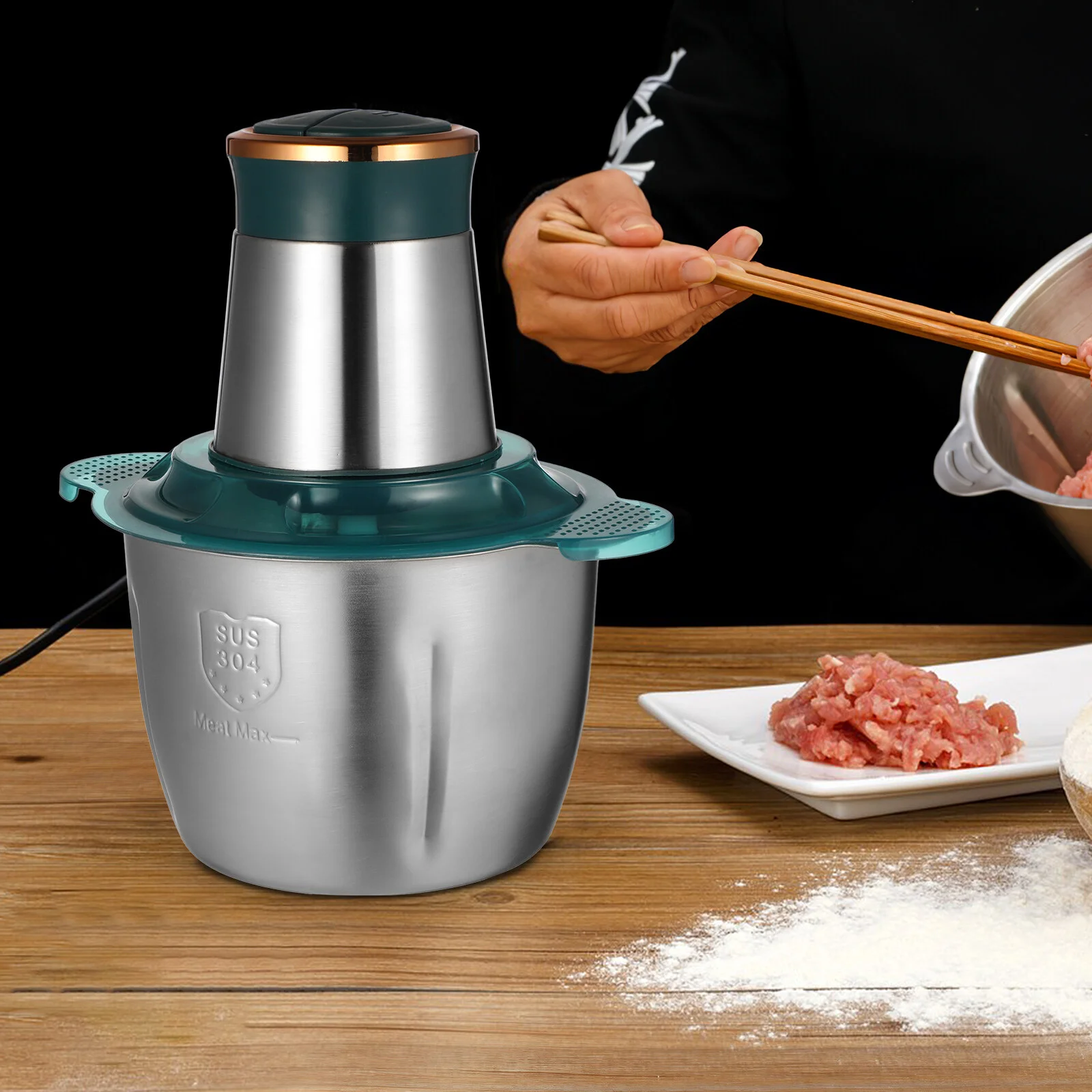 

3 л зеленая машина для приготовления мяса из нержавеющей стали