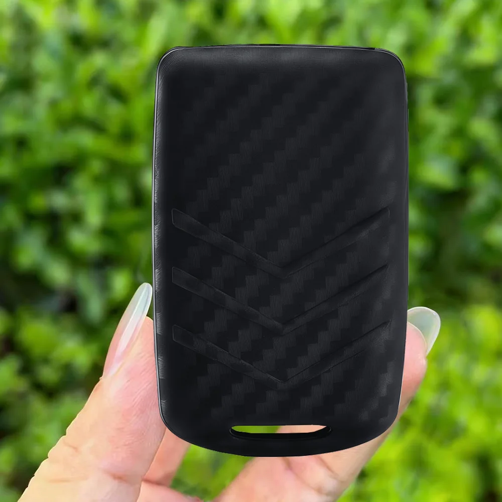 Carbon Fiber Silicone Car Key Cover Holder