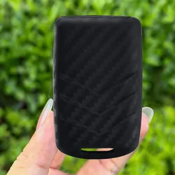 Carbon Fiber Silicone Car Key Cover Holder (Black)