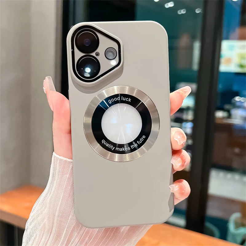 Custodia ultra sottile rigida in PC opaco per iPhone 16 15 14 Plus 13 12 11 Pro Max con logo trasparente magnetico per la ricarica wireless Magsafe_voghion.com