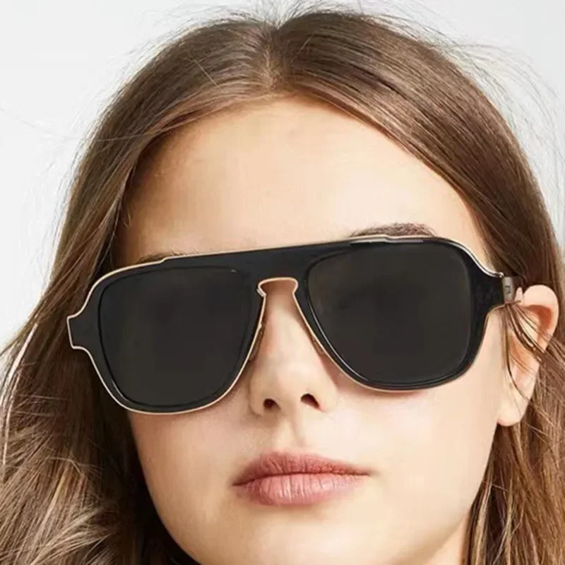 

2024 New High Quality Men's Square Sunglasses UV400 Fashion Sunglasses Mirror Face Sports Sunglasses Driving Glasses