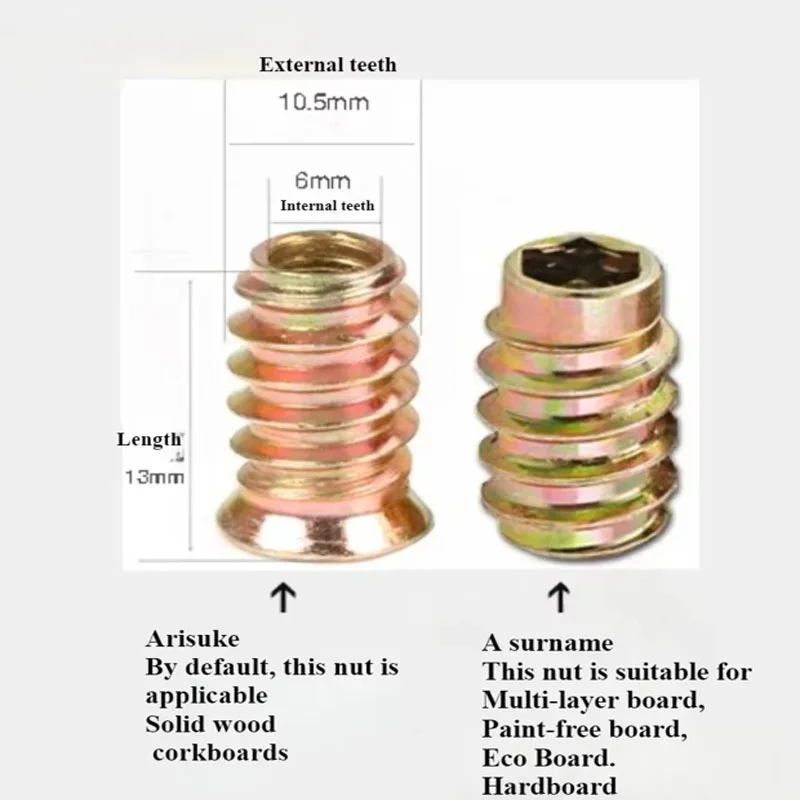 10Sets Furniture Side Connecting Fastener Cam Fitting Dowel Pre-inserted Nut Joint Connector 15x12mm Excenter Lock Screws Wheel