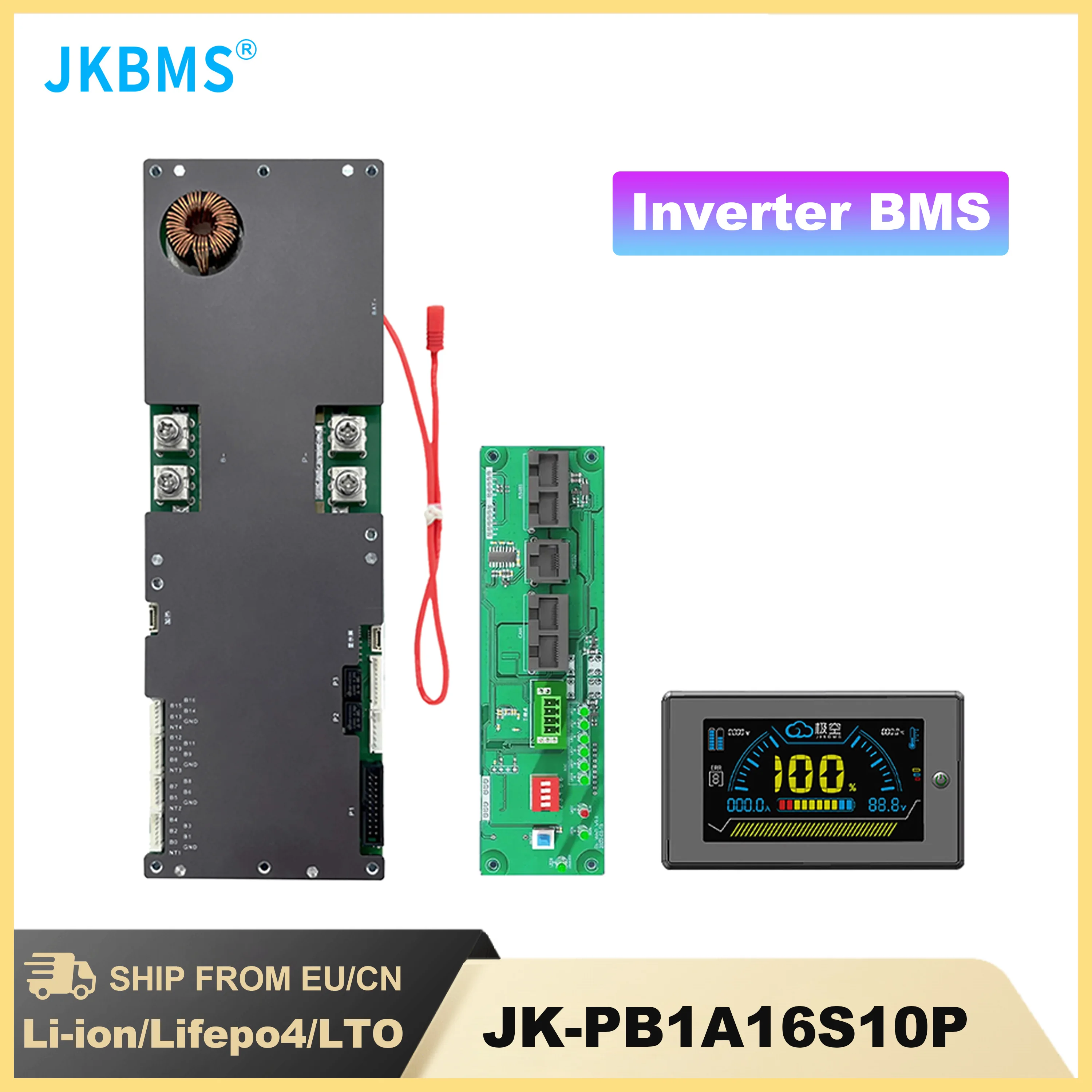 Jkbms 8S 16S Smart Bms24V 48V 100A 8S-16S Family Energy Storage Lifepo4/Li-Ion/Lto Inverter Per Growatt Deye Victron Connection