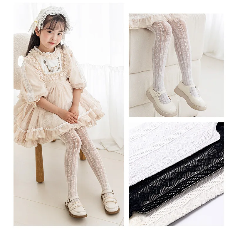 Kids Girl Tight Floral Lace Sweet Princess Pantyhose for Children Girl Spring Summer Legging Stocking Sock колготки для девочки