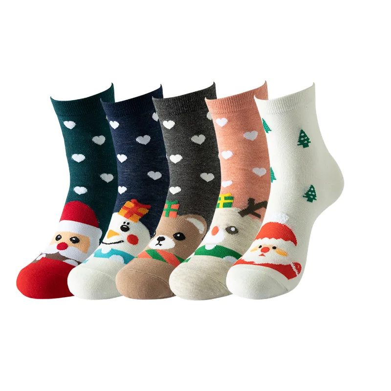 Women Socks 5 Pairs Women Socks Cartoon Cat Cute Funny Personality Soft Comfortable Chrismas Gift Cotton Socks For Women
