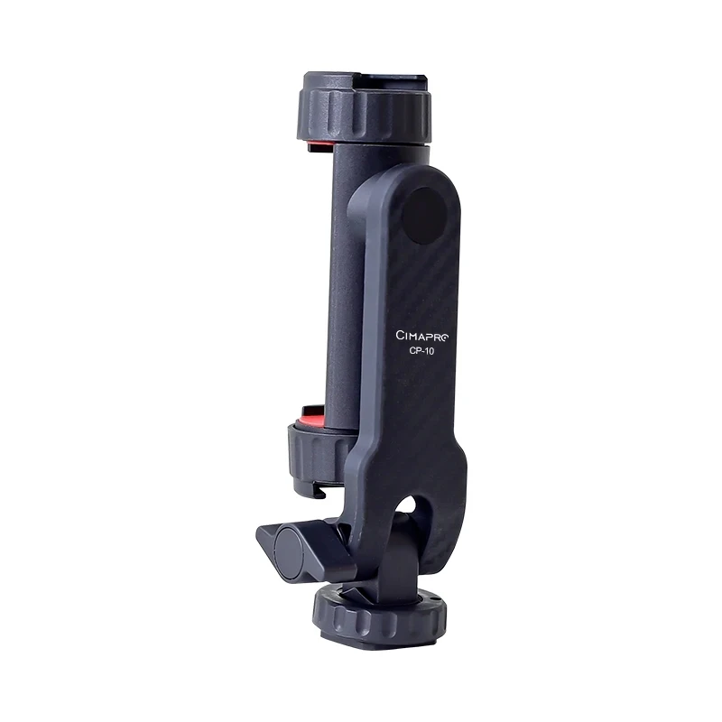 CIMAPRO CP-10 회전 수평 및 수직 전화 클램프, 콜드 슈 포트, 카메라 전화 홀더, 외부 삼각대 확장