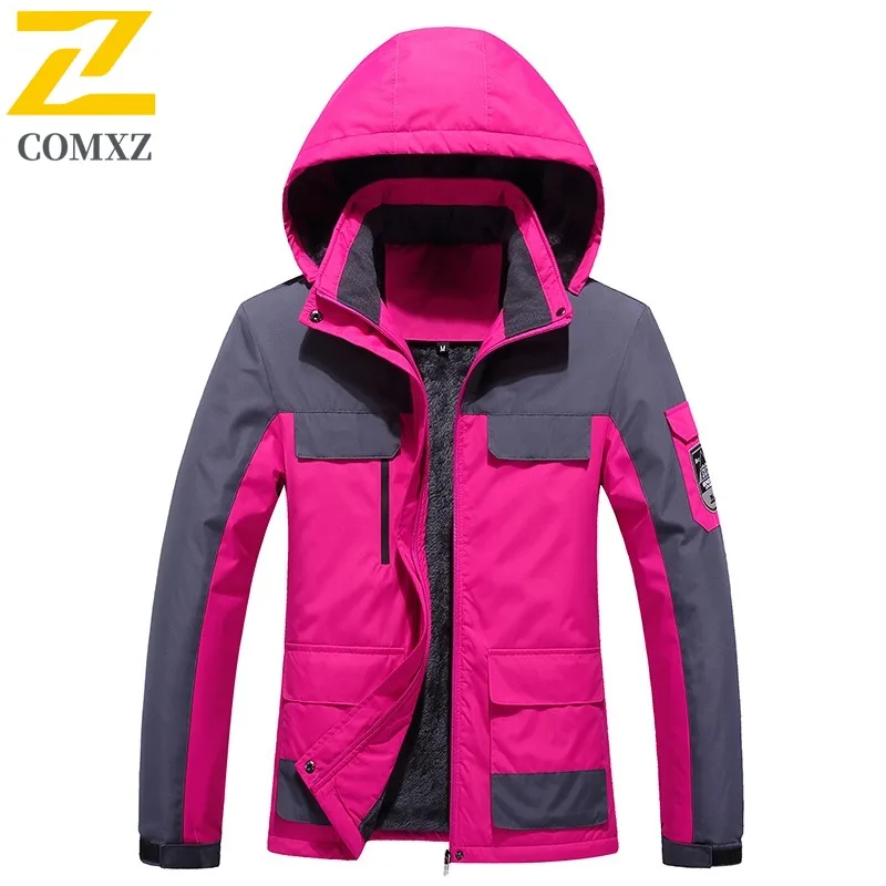 COMXZ Brand Hooded Men Jacket Fashion Hiking Travel Cold Resistant Coat Outdoor Multi Functional Windproof Winter Zipper Coats