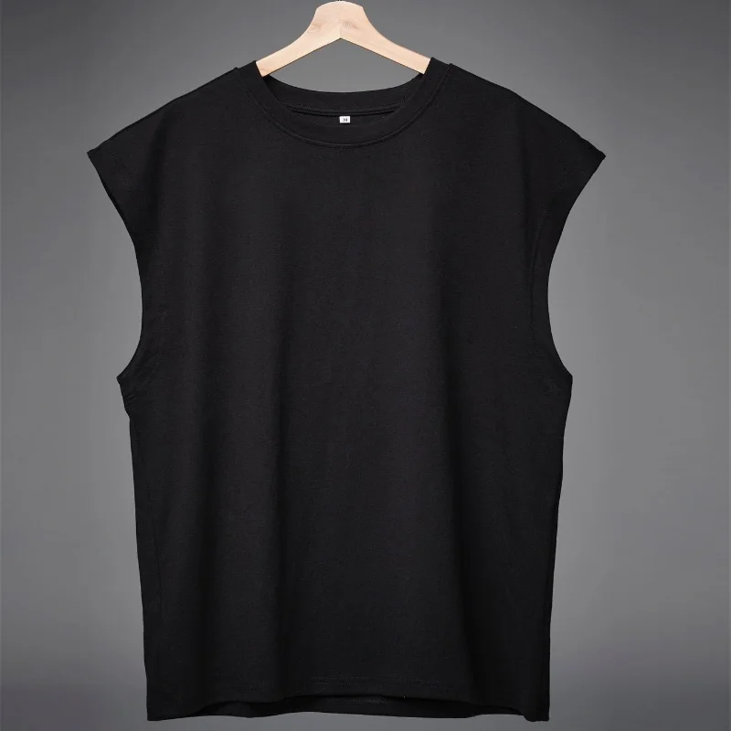 Cotton Sprort T-shirt Bodybuilding Slim Shirts Sleeveless Tank Tops Gym Workout Shirt Men Sportwear Loose Summer T Shirt Men 4