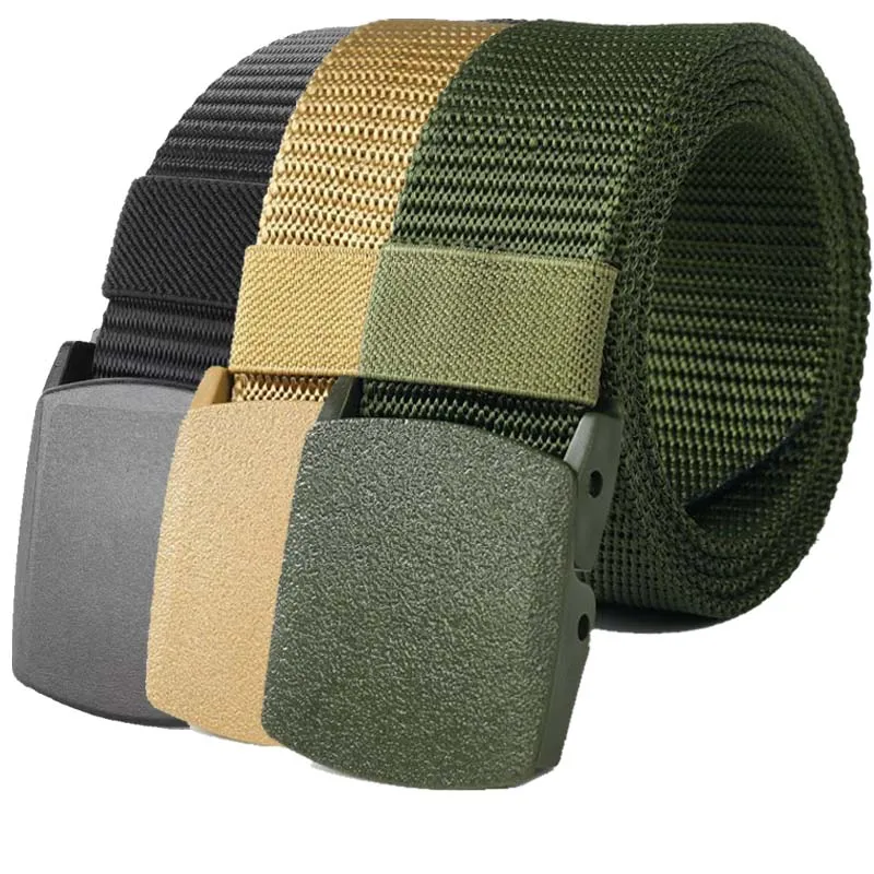 150CM Waistband Nylon Belts Fashion Outdoor Hunting Multi functional Tactics Belts Plastic buckle solid trendy hiking belt