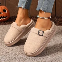 Winter Women's Slippers Home Plush Luxury Designer Woman Shoes Indoor Fluffy Fashion Platform Fuzzy Fur Slides Elegant Flat Soft - Image 3
