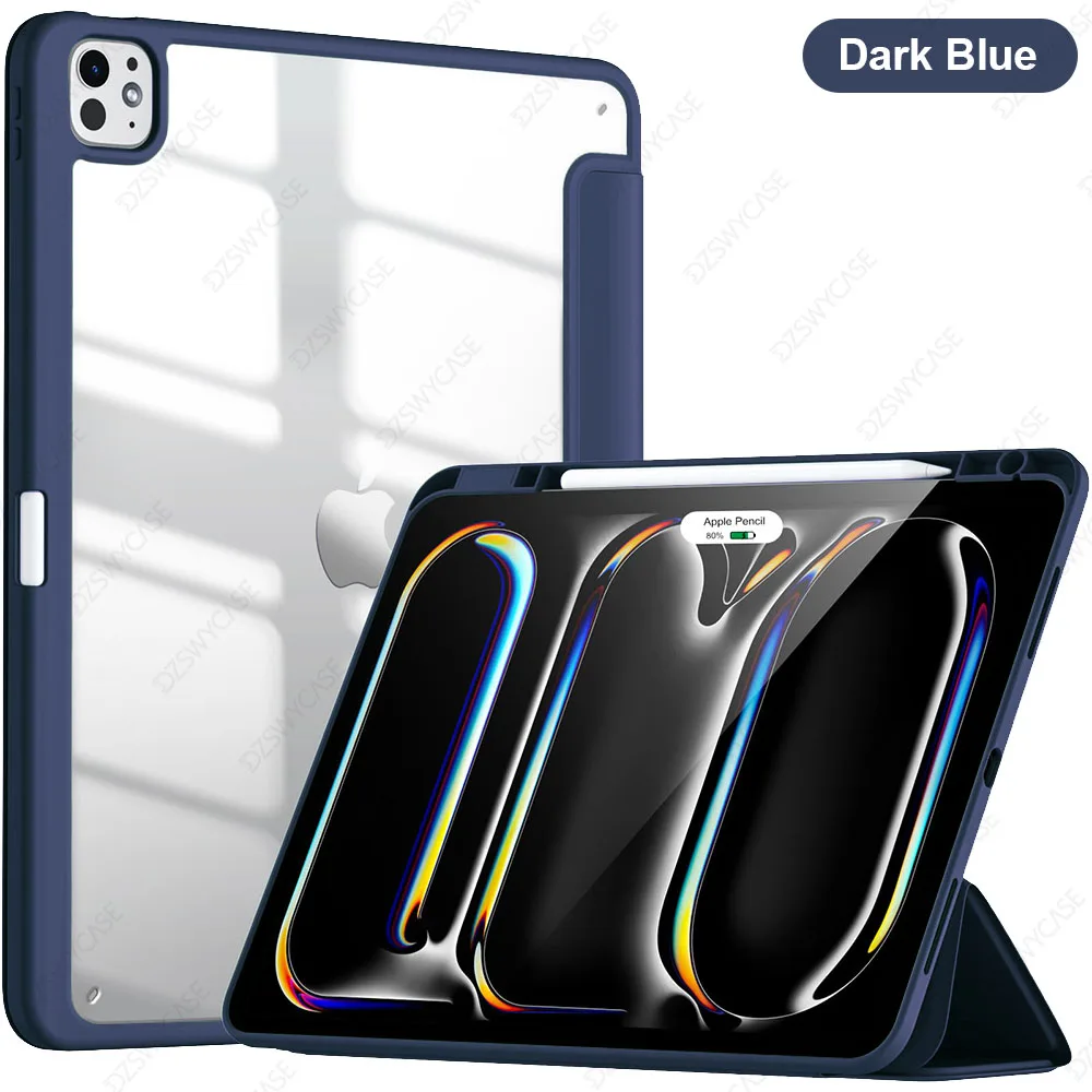 Enhanced Protective Case for 13-Inch Tablet with Pencil Holder, Shockproof TPU, Clear Back, and Auto Wake/Sleep Function