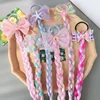 Kids Girl Unicorn Cute Wigs Ponytail Candy Color Cartoon  Butterfly Bow Ponytail Hair Styling Rubber Bands Headwear Braid 2